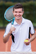 Happy tennis player