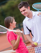 Tennis players at the court
