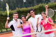 Excited tennis players
