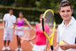 Man at the tennis court