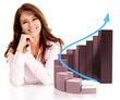 Photo: Business woman with a growth graph Business woman with a growth graph