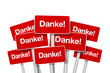Schilder mit Danke