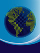 Colorful globe design with copy space vector.