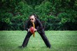 business man ready for competitor