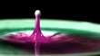 Drop falling on multicolored paint