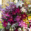 Close up flower arrangement with lilies