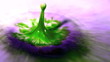 Drop splashing in multicolored paint