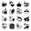 Icons set with reflection: Food and drink