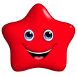 3d cartoon red star