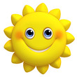 Illustration: 3d cartoon cute sun 3d cartoon cute sun