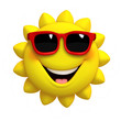 Illustration: 3d cartoon cute sun 3d cartoon cute sun