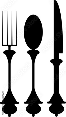 Vector: Fork, knife, spoon Fork, knife, spoon