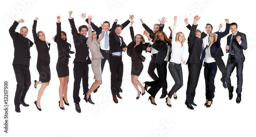 Photo: Group of people excited business people Group of people excited business people