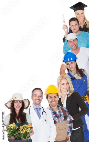 Photo: Group of people representing diverse professions Group of people representing diverse professions