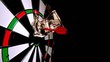 Red dart with a dollar note hitting board