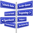 Straßenschilder Kriminalität ( deutsche Begriffe )