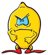 Funny angry cartoon lemon