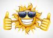 sun in glasses