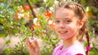 little girl with soap bubbles
