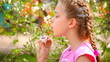 little girl with soap bubbles