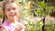 little girl with soap bubbles