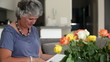 Mature woman reading a book