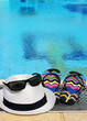 summer still life by the pool