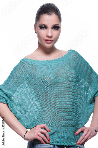 Photo: casual woman with hands on hips casual woman with hands on hips