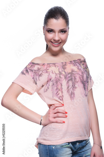 Photo: casual woman with hand on hip casual woman with hand on hip