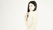 Dolly shot of naked beautiful woman smiling happy fashion
