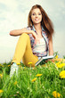 woman with dandelion