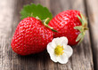 Fresh strawberry on a wooden background