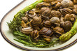 Escargot with asparagus, rosemary, thymus and tomato