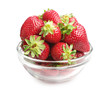 Glass bowl with strawberries
