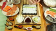 Closeup of making vegetarian Sushi roll