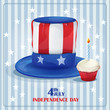 Greeting card for Independence Day on July 4.