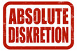 Grunge Stempel rot ABSOLUTE DISKRETION