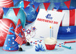 Greeting Card Independence Day July 4. Raster copy