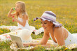 Mother and daughter having fun in the nature