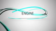 Montage of seo terms appearing and linked by blue swirling lines