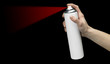 hand and aerosol can