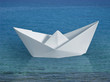 swimming paper boat