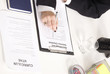 Photo: Filling the form at job interview Filling the form at job interview