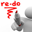 Re-Do Word Written on Board Marker Man Redo Change