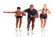 group of fit young adult exercising
