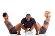 healthy group people exercising