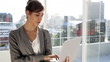 Businesswoman using laptop