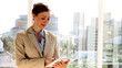 Businesswoman using tablet