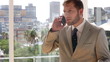 Businessman getting frustrated on the phone