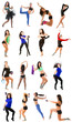 Photo: Young woman exercising collage - yoga,fitness,pilates,aerobics Young woman exercising collage - yoga,fitness,pilates,aerobics